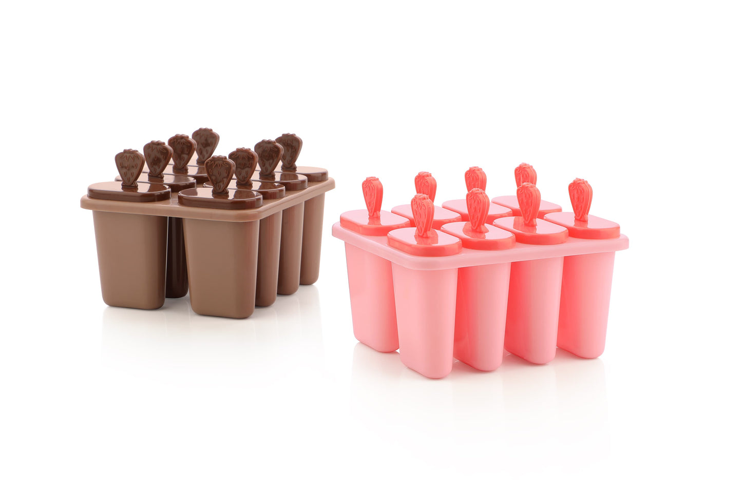 Plastic Ice Candy Maker Kulfi Maker Moulds Set with 8 Cups (Multicolour)
