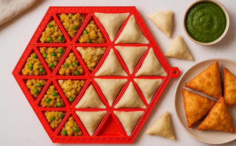 Hexa Samosa Maker Tray Makes 24 Mini Samosas-Multicolor