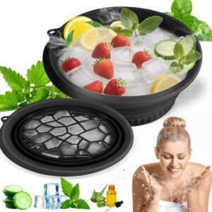Silicone Storage Bowl Silicone Face Bowl for Ice Reusable Face Ice Massage Bowl Disposable (Pack of 1, Black)